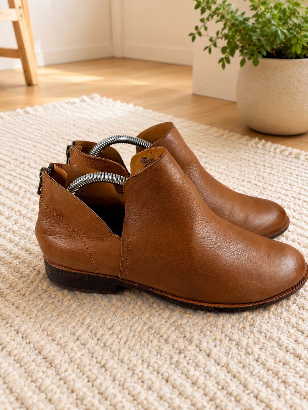 Kork-Ease Renny Leather Ankle Boots Women’s 9.5M Brown Side Zip Comfort Bootie